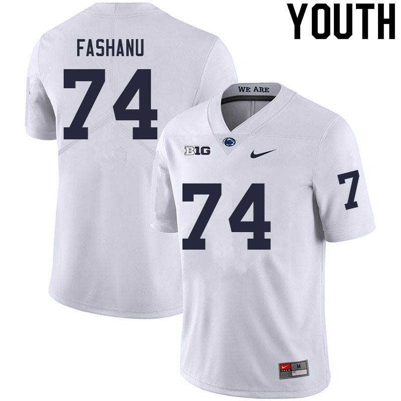 NCAA Nike Youth Penn State Nittany Lions Olumuyiwa Fashanu #74 College Football Authentic White Stitched Jersey ZHF3498DQ